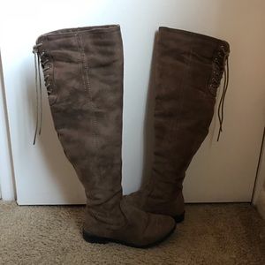 Francesca’s over the knee tan suede boots